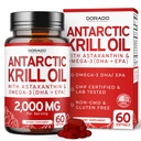 Antarctic Krill Oil Supplement (2000mg Per Serving, 60 Softgels) Krill Oil Omega 3 Supplements with EPA, DHA & Astaxanthin - Premium Phospholipid for Adults - Third Party Tested, Non-GMO & USA Made