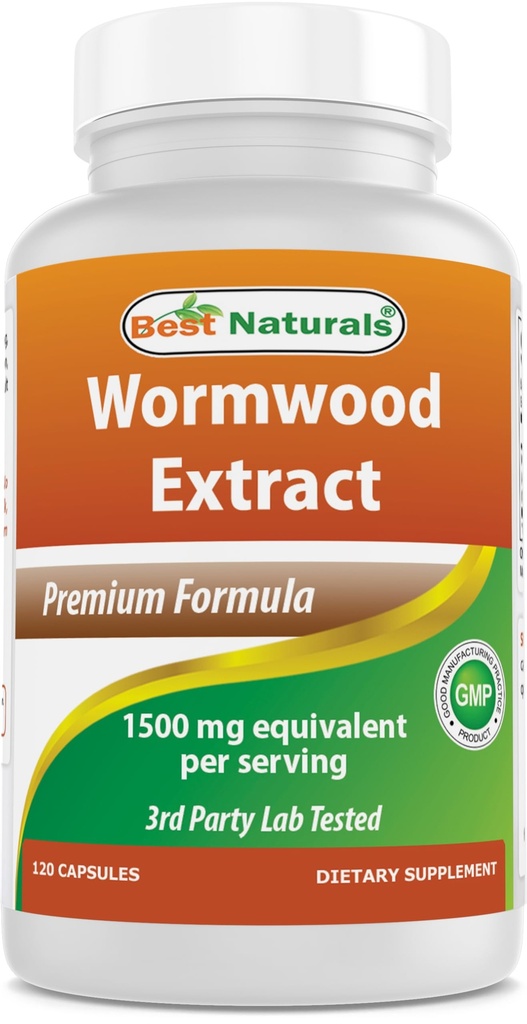 Los mejores Naturales Wormwood Extract 1500 mg Equaivalent Por Serving-120 Capsules. Gluten Free, Non-GMO
