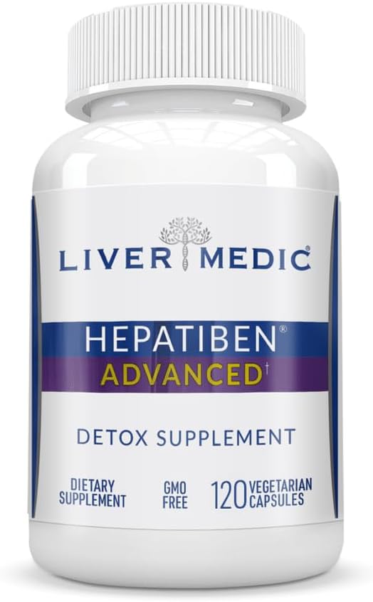 Hepatiben Hígado Detox Limpiar Todo Suplemento Natural con Leche Esteto, Silybin, NAC, Choline, MSM, Turmeric, Berberine, Glutathione Alpha Lipoic Acid Vegan No GMO 120 Capsules 1500mg
