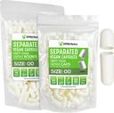 XPRS Nutra Vegan Tamaño 00 cápsulas separadas - 100 cápsulas de vacío premium de cuenta separadas en bolsas - 00 pastillas vacío para relleno de suplemento de bricolaje (White)