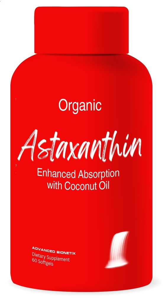 Advanced Bionetix Triple Strength AstaQuil™ Astaxanthin 12mg High Bioavailability Formula, 60 Softgels Organic Coconut Oil for Enhanced Absorption. Powerful Antioxidant for Eye, Joint & Heart Health