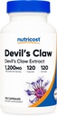 Nutricost Devils Claw 1200mg Equivalente, 120 Caps - Veggie Caps, Non-GMO, Gluten Free, y Vegetarian Friendly