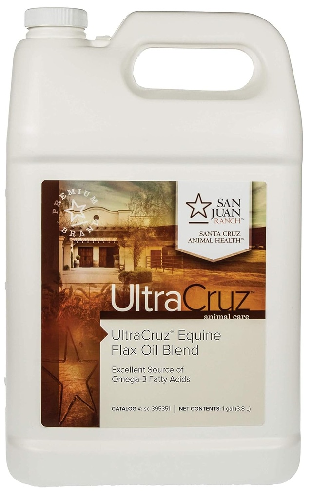 UltraCruz - sc-395351 Flax Oil Blend Suplemento para Caballos y Ganadería, 1 Gallon