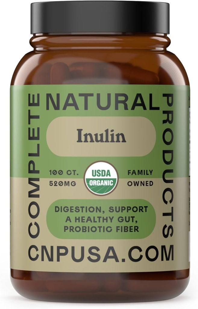 Productos naturales completos cápsulas de inulina orgánica - 520mg 100 pastillas, Jerusalén orgánica Artichoke cápsulas de inulina