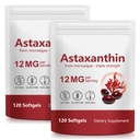 Astaxanthin 12mg, 120 Softgels, (2Pack)Premium Astaxanthin Antioxidant Supplements with Antioxidant Activity, Supports Eye, Skin, Joint & Immune System Health, Fresh Microalgae Source, Non-GMO