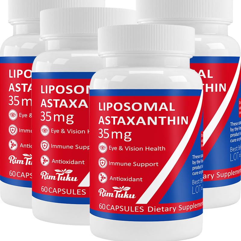 35mg Liposomal Astaxanthin Supplement - Powerful Antioxidant Support for Skin, Joint & Eye Health - Natural Anti-Aging Formula with Pure Astaxanthin - Vegan, Non-GMO, 240 Capsules