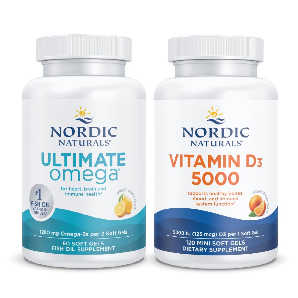 Nordic Naturals Ultimate Cognitive and Bone Density Pack - Ultimate Omega Vitamin D3 1000, Orange