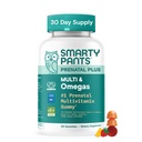 SmartyPants Prenatal Multivitamin Gummies with Omega 3 DHA/EPA, Methylfolate, Biotin, Vitamins D3, C, B12, B6, A, K, and Zinc, Gluten Free, Clean Label, Two Fruit Flavors, 90 Gummies (30 Day Supply)