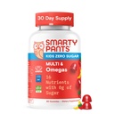 SmartyPants Kids Zero Sugar Multivitamin Gummies: Omega-3, Vitamins D, C, A, Plant-Based, Gluten Free, Strawberry Banana Flavor, 60 Count (30 Day Supply)