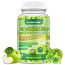Magnesium Glycinate Gummies for Kids &amp; Adults - Sugar Free Magnesium Malate with L-Theanine, Omega-3, Vitamin D3, B6, B12, C- Sleep, Calm, Relax, Brain, Bones, Green Apple &amp; Kiwi, 60ct