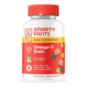 SmartyPants Kids Vitamins Cognitive Omega-3 Brain Gummies with DHA & EPA, Citrus Strawberry, 60 Count (30 Day Supply)