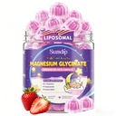 Magnesio Glycinate Gummies 400mg para niños y adultos - Suplemento Liposomal Magnesio con D3, K2 y Calcio para el sueño, la calma y los huesos, libre de melatonina, libre de azúcar, sabor a fresa, 60 Gummies