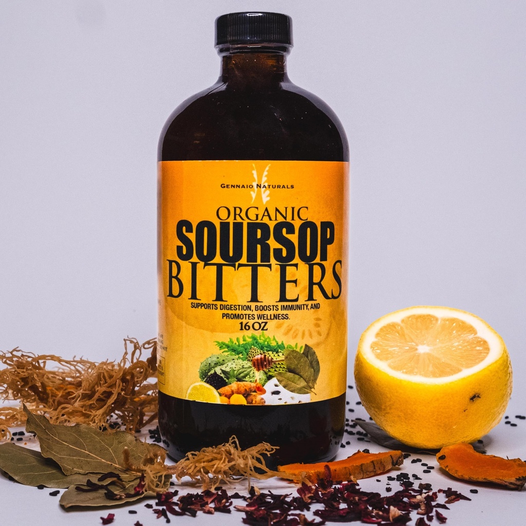 Herbales líquidos Soursop con hierbas múltiples Potentes y orgánicos- Moringa, Ashwaganda, hierba de cabra para el impulso total de salud, cuerpo Detox, vejiga y Gut Health - 16oz