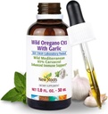 NEW ROOTS HERBAL Wild Oregano Oil Tintura con ajo (1 fl oz) Silencio 93% Carvacrol Oregano gotas de aceite, Immune mejorado Suplemento l Non GMO, Vegan, GMP Certified