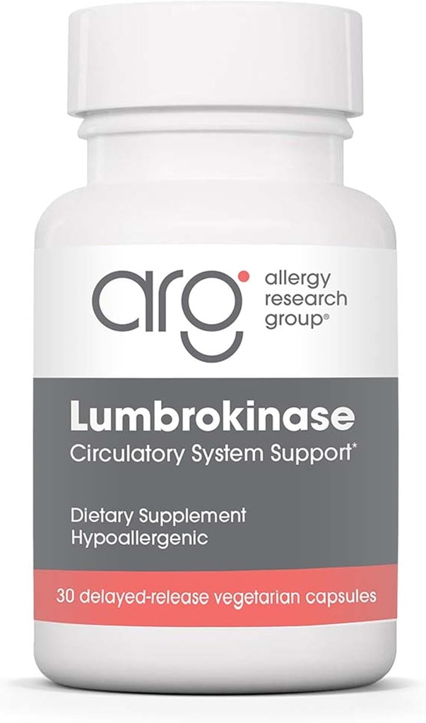 Grupo de Investigación de Alergia Suplemento Lumbrokinase - Apoyo al Sistema Circulatorio, apoya la circulación sanguínea ya en la gama normal - 30 cápsulas de liberación retardada