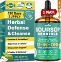 HIIHONE (2 Pack) 12-in-1 Soursop Bitters Liquid Drops with Sea Moss, Black Seed Oil, Moringa for Cell Support & Regeneration, Immunity, Liver, Gut & Antioxidant - 2 Fl Oz