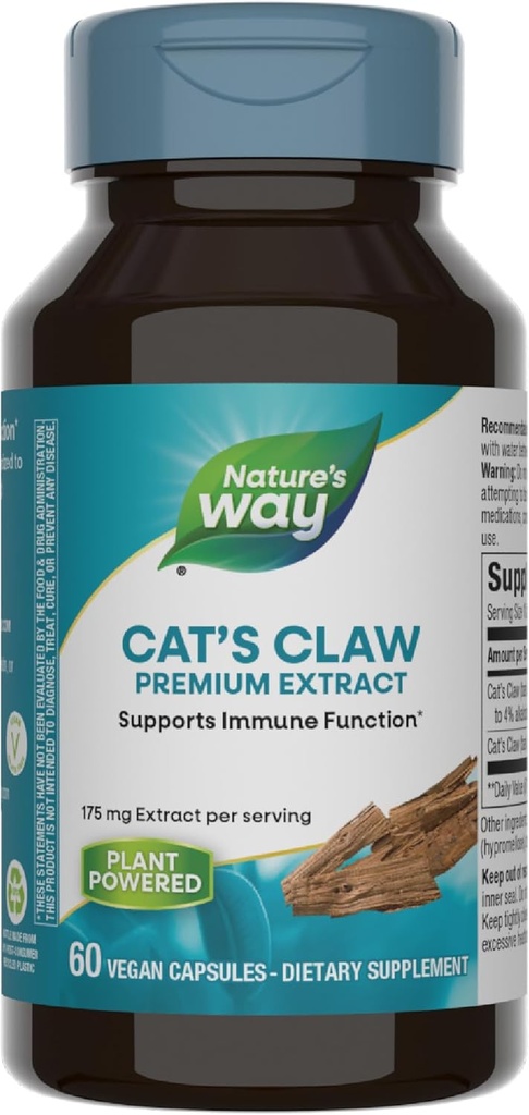 Extracto de garra normalizada de gato, 175 mg por por porción, 60 cápsulas