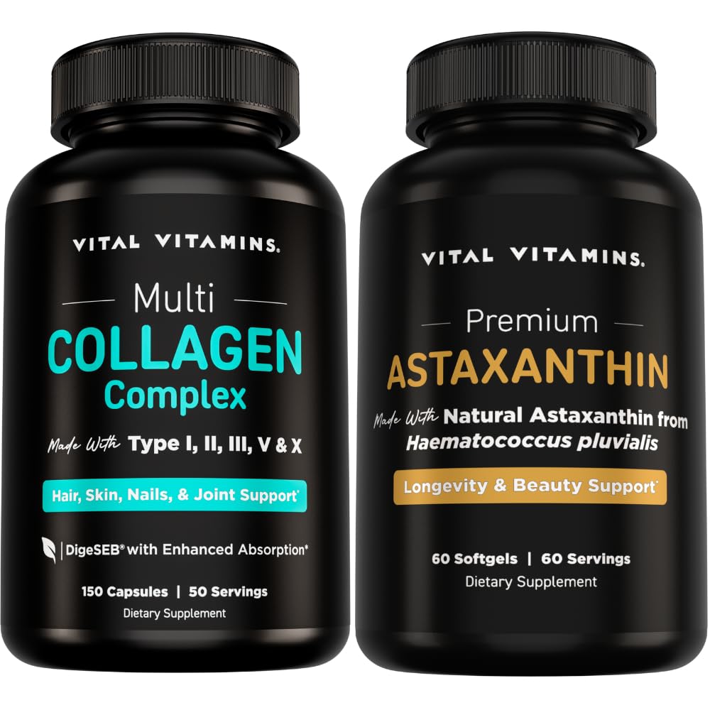 Vitaminas Vitales Multi-Colágen 150 ct + Astaxanthin Antioxidante Complejo 60 ct
