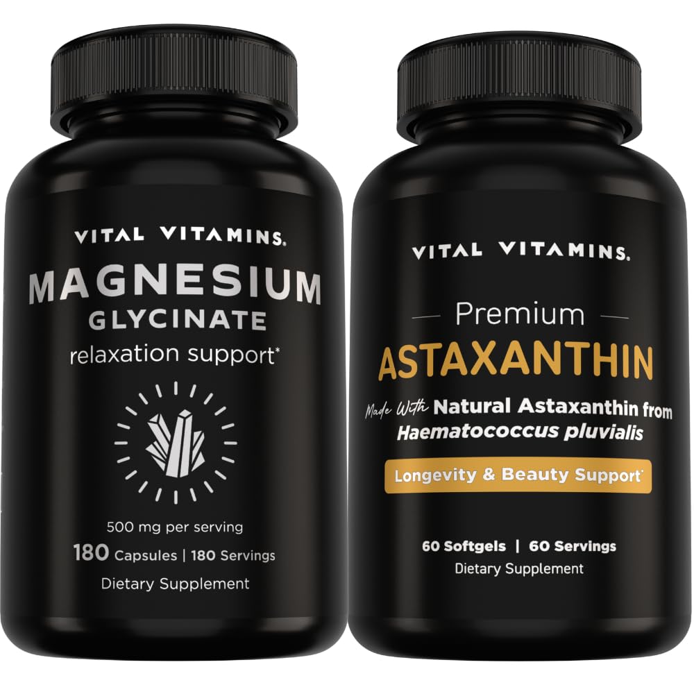 Vitaminas Vitales Magnesio Glycinate 180 ct + Astaxanthin 60 ct