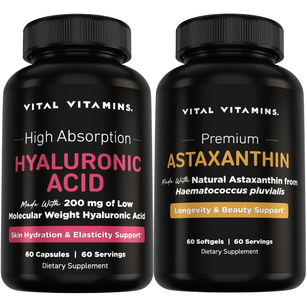 Vital Vitamins Pure Hyaluronic Acid 60 ct + Astaxanthin 60 ct