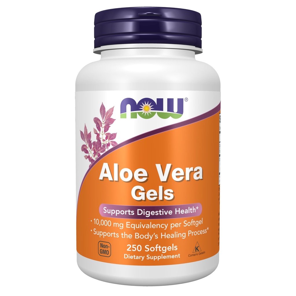 NOW Foods Supplements, Aloe Vera (Aloe barbadensis) 10,000 mg, Supports Digestive Health*, 250 Softgels
