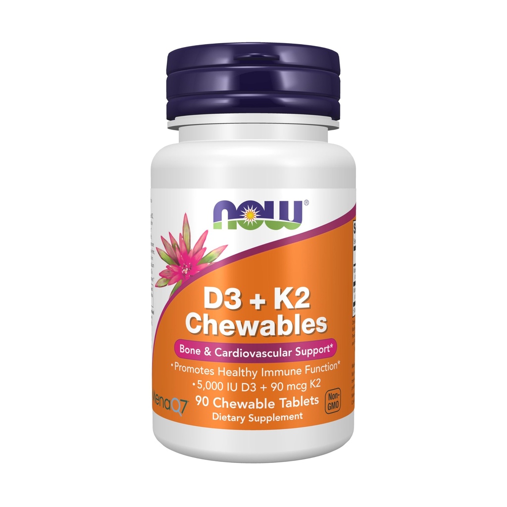 Now Foods, D3 K2 Chewables, 90 Chewables Tablets