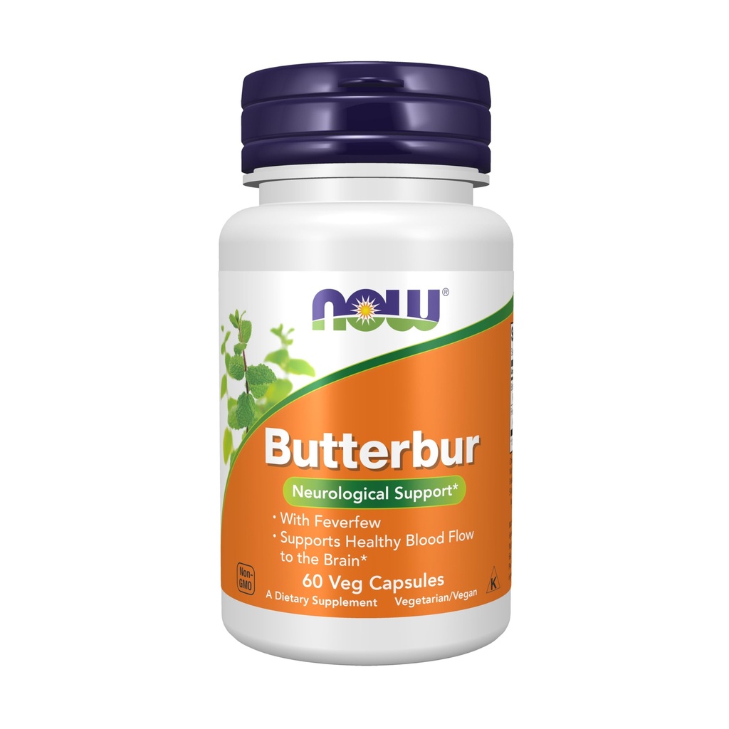 NOW Foods Supplements, Butterbur with Feverfew, Neurological Support*, 60 Veg Capsules