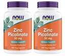 Now Supplements, Zinc Picolinate 50 mg, Supports Enzyme Functions, Immune Support, Non-GMO, Kosher, Suitable for Vegans - 240 Vegetarian Capsules (Pack of 2)