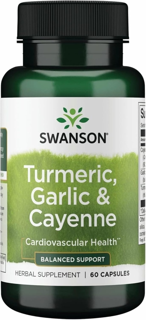 Swanson Full Spectrum Turmeric Ajo &amp; Cayenne 60 cápsulas