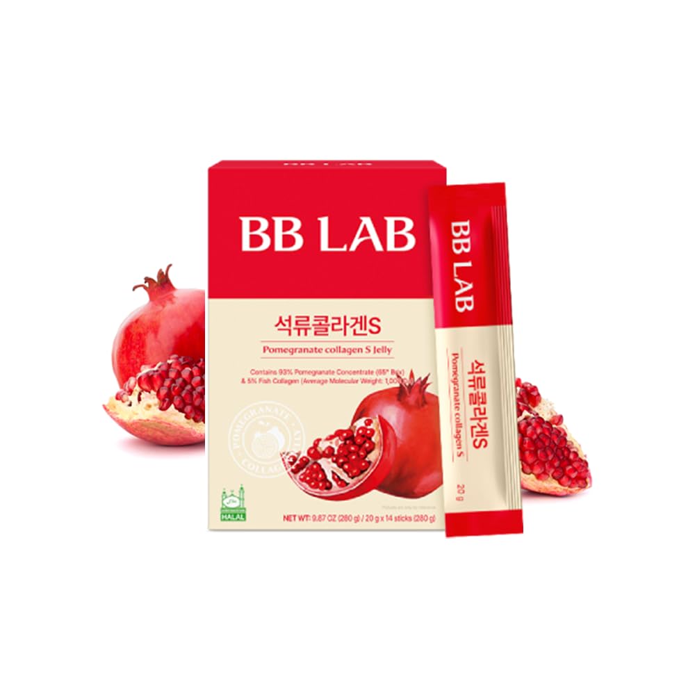 BB LAB Granate Collagen S Jelly Halal, Pomegranate Collagen Sticks, Pomegranate Concentrate 18,600mg, Low Molecular Fish Collagen 1,000mg, Korean Collagen, Pomegranate Flavor