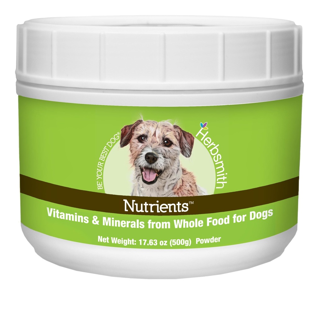 Herbsmith Nutrients Superfood Dog Multivitamin Featuring Vitamins & Minerals from Whole Foods Boost Kibble or DIY Raw with Antioxidants for Puppies to Seniors - 17.63 oz