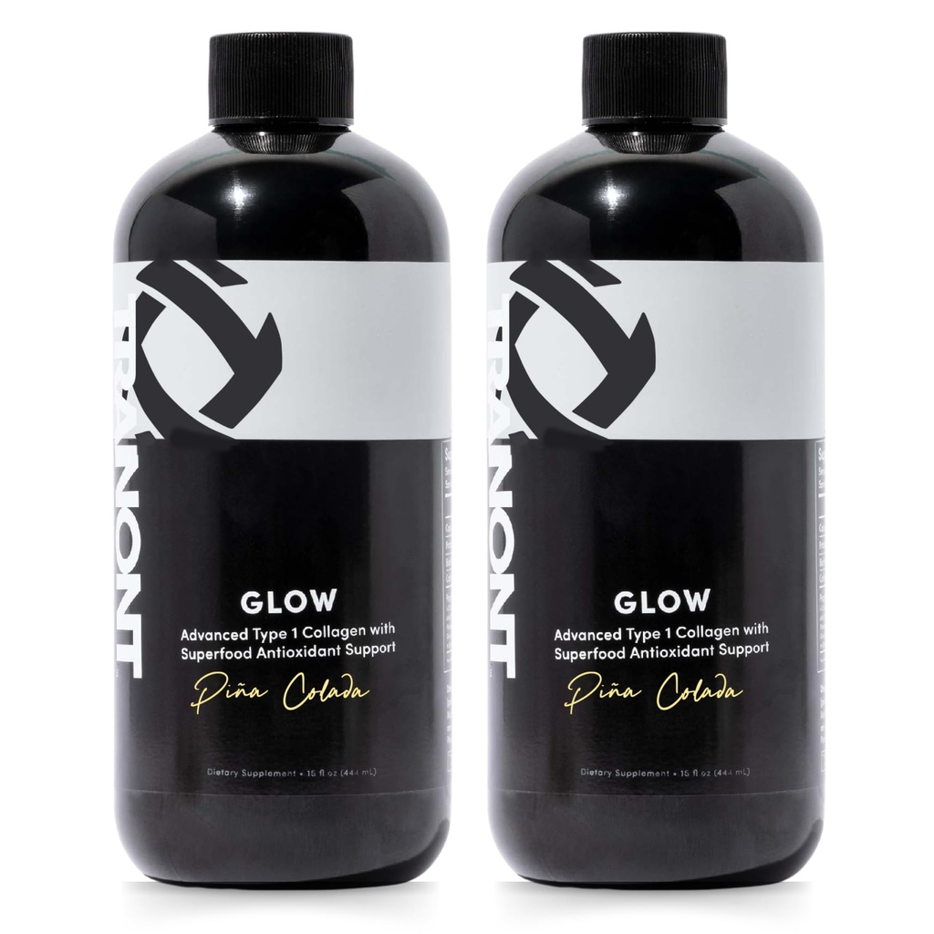 Tranont Glow Líquido Collagen for Women ← Multi Collagen Peptides con ácido hialurónico " Biotin Silencioso para el cabello, Skin " Nail Support ← Hidrolyzed Collagen Shot  Piña Colada ← 30 fl oz