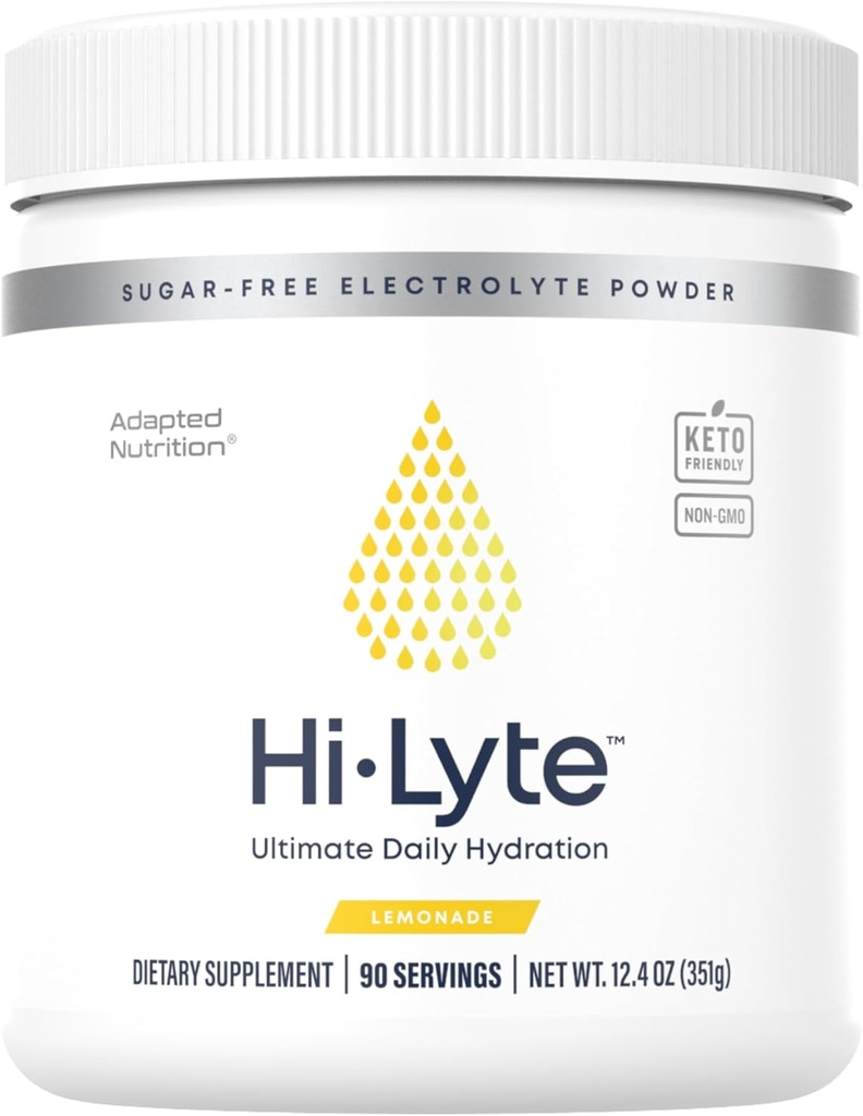 Hi-Lyte Lemonade Electrolyte Powder, Daily Hydration Supplement Drink Mix, 90 Servings ¦ Sugar-Free, 0 Calories, 0 Carbs ¦ No Maltodextrin. Gluten-Free ← Soporta a Keto ANTE Light Refreshing Flavor