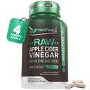 Herbtonics Raw Apple Cider Vinegar Capsules 1500mg con Mother ← Gestión de pesas, Detox " Digestion Fórmula con GLP-1 Apoyo ← ACV infilterado para soporte metabólico TEN 240 cápsulas Vegan
