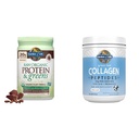 Garden of Life, Powder Protein Greens Chocolate Organic, 22 Ounce & Grass Collagen Peptides Powder – Unflavored Collagen Powder