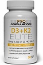 Pro Formulations MD D3 + K2 Elite – Vitamin D3 + Vitamin K2 – 60 Day Supply – High-Potency, Bioavailable MK-7