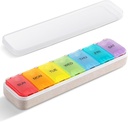 Zannaki Grain Fiber XL Organizador semanal de píldoras 7 días, Pop Open Large Travel Daily Pill Box, Moisture Proof Week Pill Holder Container, Artritis Friendly Medicine Case for Vitamin Medication Supplement