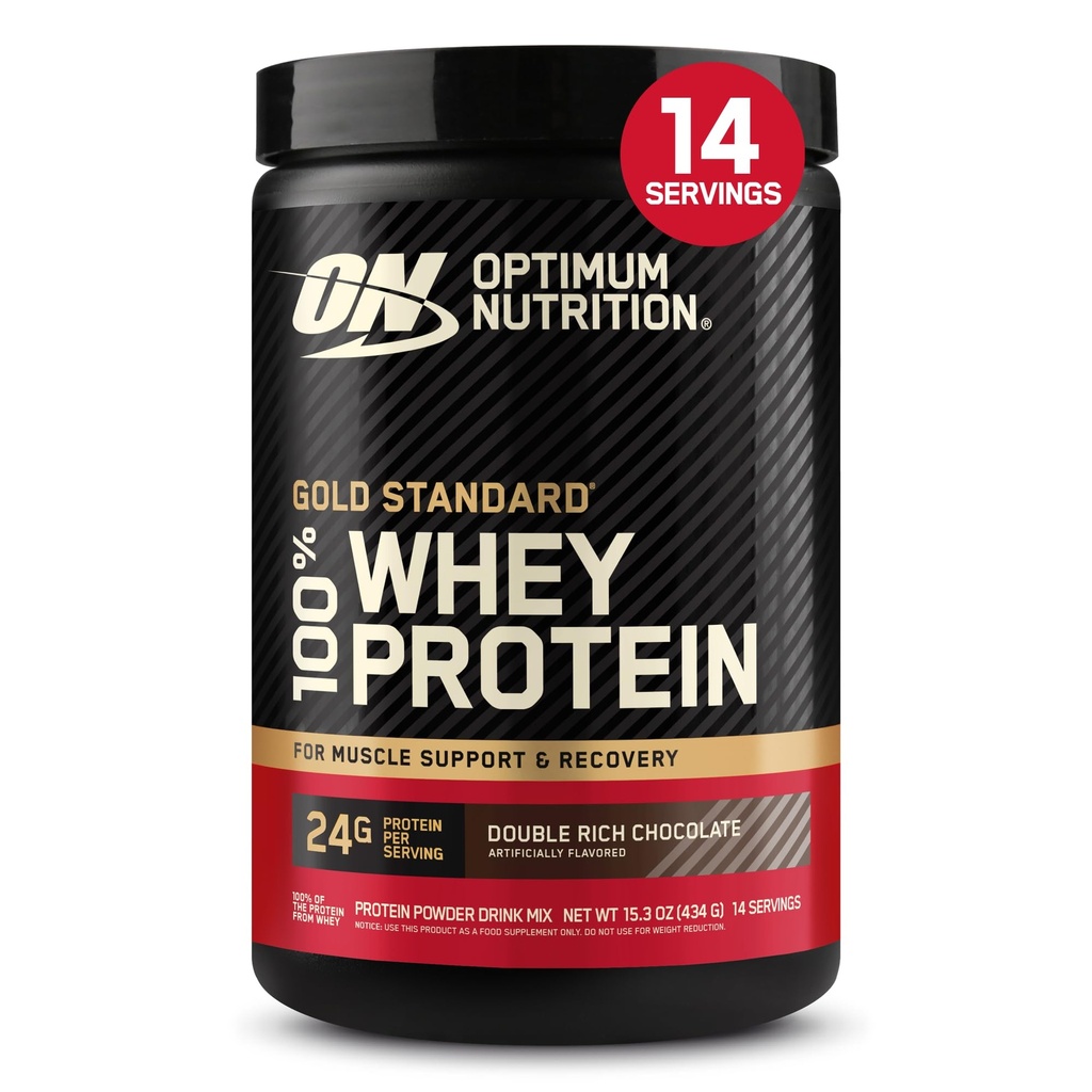 Optimum Nutrition Gold Standard 100% Whey Protein Powder, Double Rich Chocolate, 1 libra (Pack of 1)