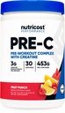 Nutricost Pre-C Pre-Workout Complex with Creatine (Fruit Punch | 30 Servings) Powder - Boost Fintess Routines, 453g