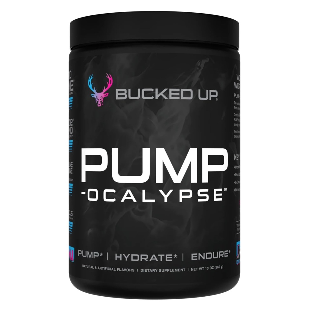 Pump-ocalypse Miami | Nitric Oxide and L Arginine Supplement with Citrulline Malate, GlycerPump | Ultimate N.O. Booster | Lean Muscle Support for Blood Flow, Vascularity, Hydration and Endurance