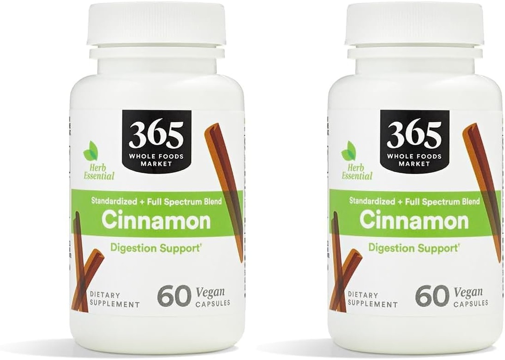365 por mercado entero de alimentos, canela, 60 cuenta (Pack of 2)