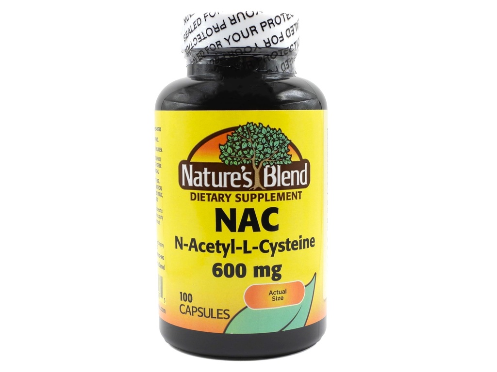 Nature's Blend NAC Supplement N-Acetyl-L-Cysteine 600mg 100 Capsules - Immune Support, Antioxidant for Cellular Health