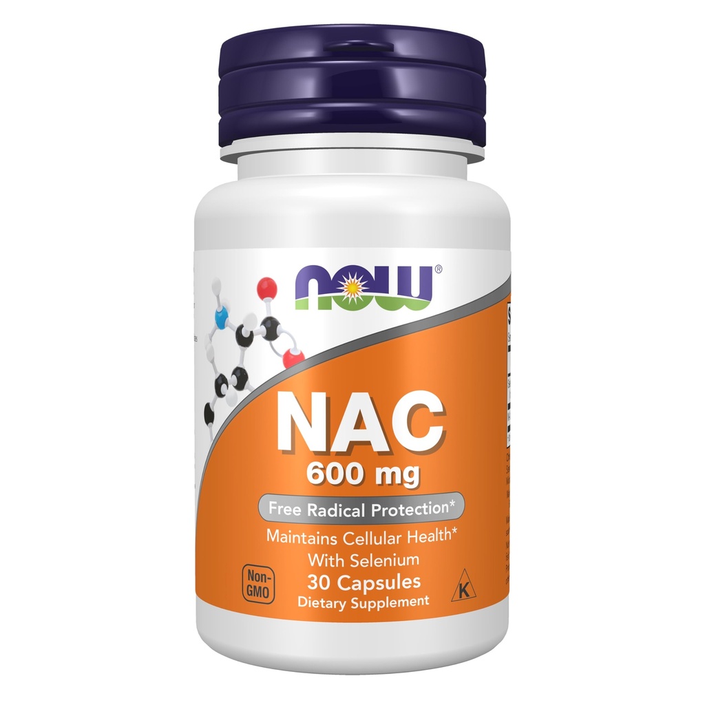 Now Supplements, NAC (N-Acetyl Cysteine) 600 mg with Selenium 30 Capsules