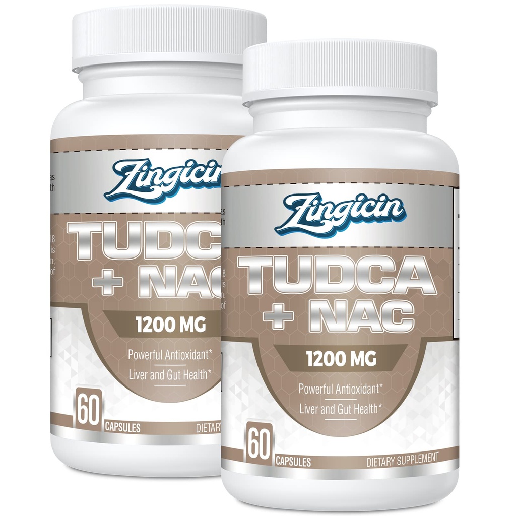TUDCA with NAC Supplement 1200mg - 120 Capsules,Powerful TUDCA Bile Salt Plus N-Acetyl-Cysteine,Antioxidant Supplements for Liver,Digestion