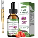 Liver Cleanse Detox & Repair Liver Support Milk Thistle Drops with Glutathione, NAC, ALA, Vitamin C, Zinc & Selenium for Liver Cleanse & Defense, Immune & Skin Support - Strawberry Flavor, 2 Fl Oz
