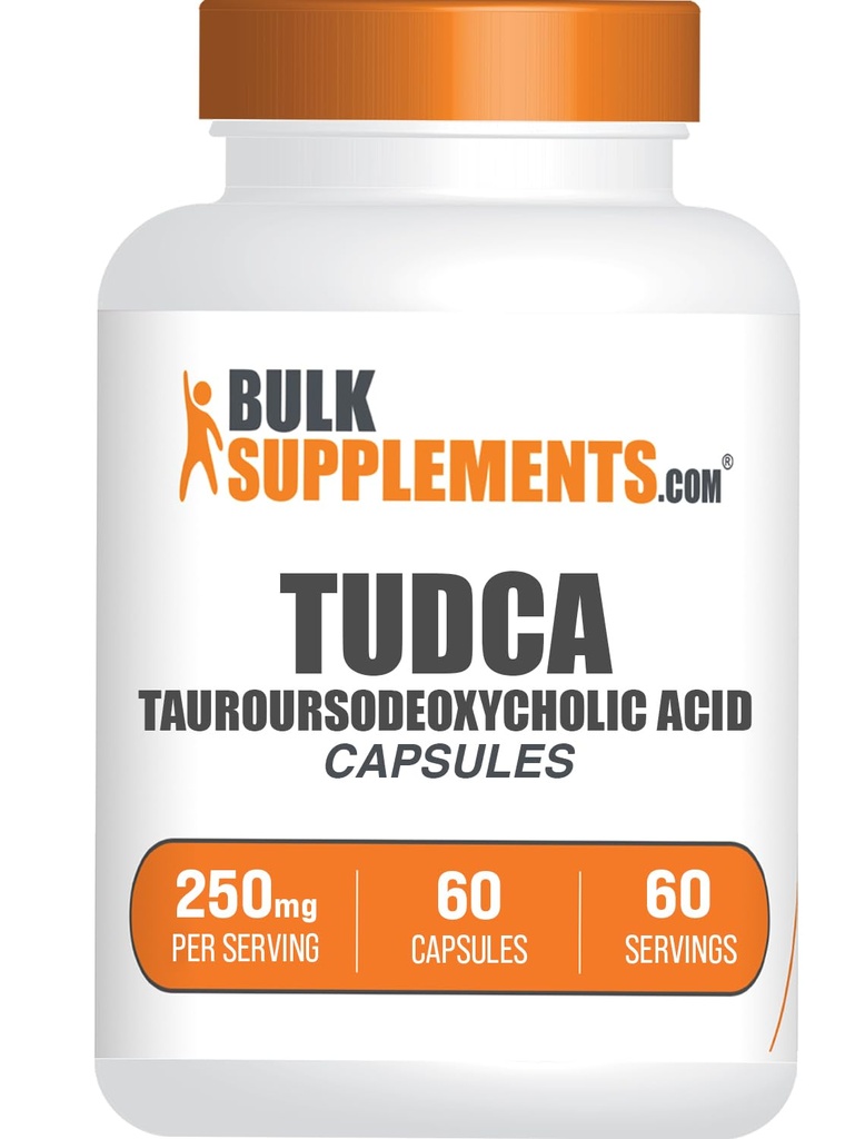 BulkSupplements.com TUDCA Capsules - TUDCA Supplement, Tauroursodeoxycholic Acid, TUDCA 250mg for Liver Support - Gluten Free, 1 Capsule per Serving, 60 Capsules (Pack of 1)