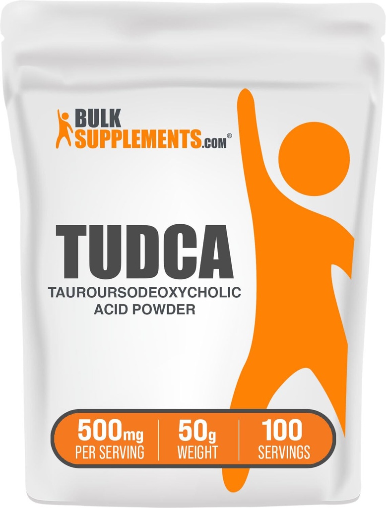 BulkSupplements.com TUDCA Powder - Tauroursodeoxycholic Acid, TUDCA 500mg - TUDCA Supplement for Liver Support - Gluten Free, 500mg per Serving, 50g (1.8 oz) (Pack of 1)