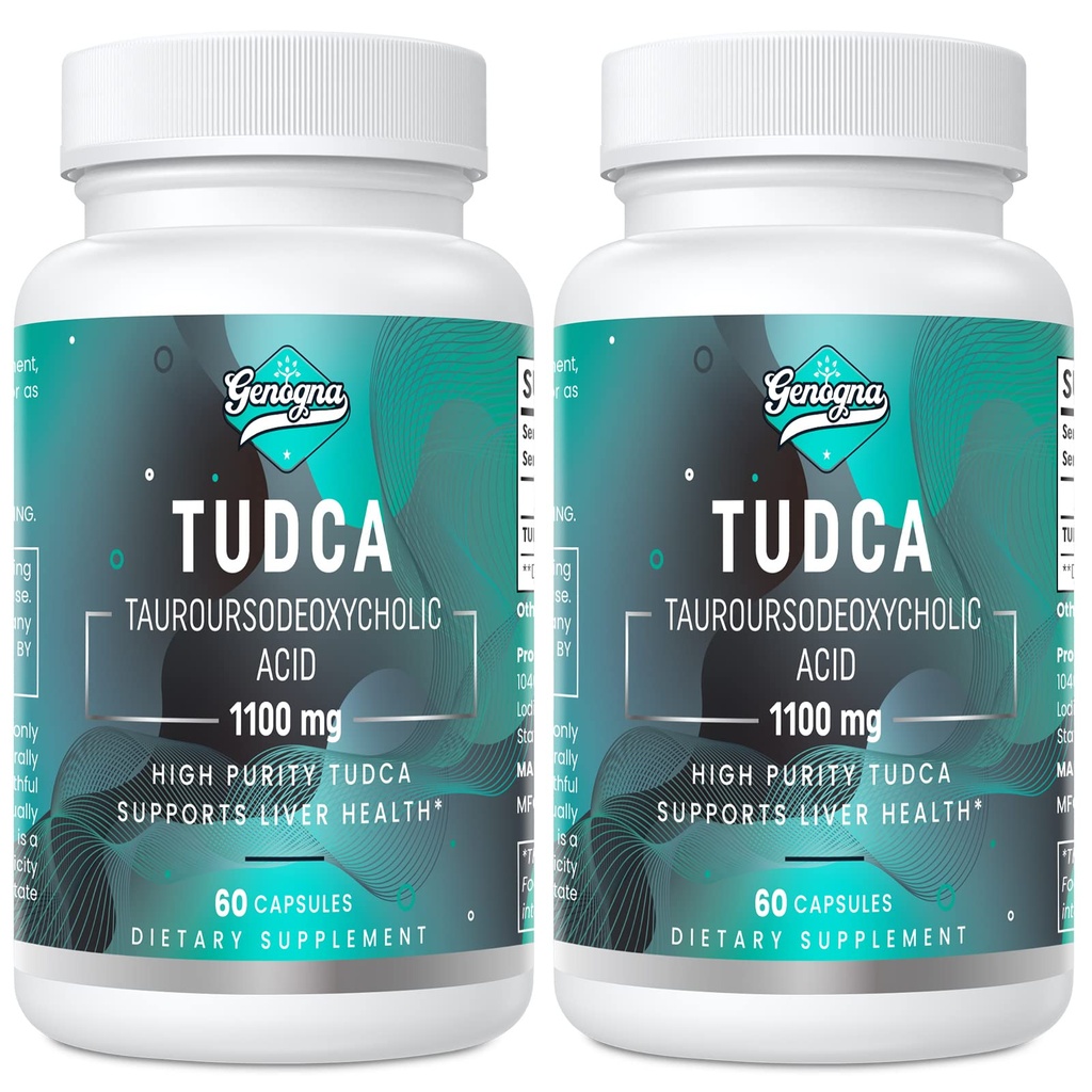 TUDCA 1100mg-Liver Support Supplement for Detox Cleanse, Water-Soluble Bile Salts with Strong Bitter Taste, 120 Vegan Capsules,Non-GMO,Gluten-Free