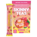 Skinny Teas Energizing Daytime Tea Sticks – Hibiscus Berry Instant Tea, Natural Energy + Metabolism Support, Vitamins + Prebiotic Fiber, 10 Calories, 14 Count