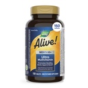 Nature's Way Alive! Ultra Potency Multivitamin for Men 50 Plus, Complete High Potency Formula with Vitamin D3, C, E, Methyl B12, Supports Cellular Energy, Heart, Brain, and Eye Health,* 150 Tablets
